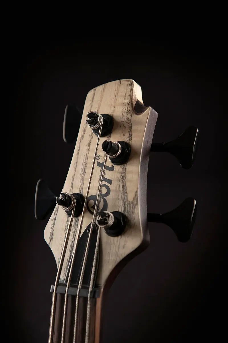 Cort Artisan A4 Ultra Ash Bass Guitar, Etched Natural Black | Modern Ash & Mahogany Bass for Rock & Studio - view 4