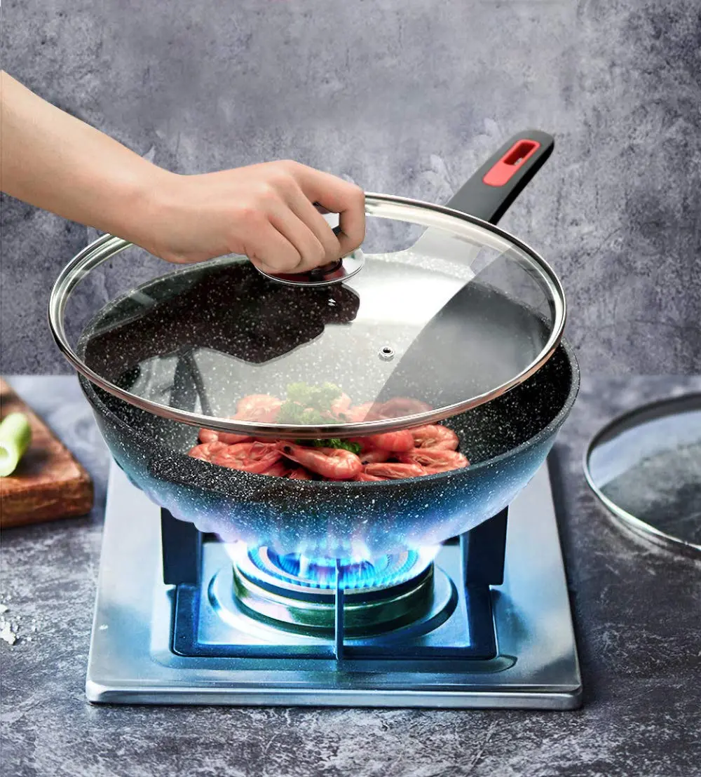 ELKKNOVE Glass Lid for Frying Pan 24cm | Tempered Glass with Silicone Ring & Handle - view 7