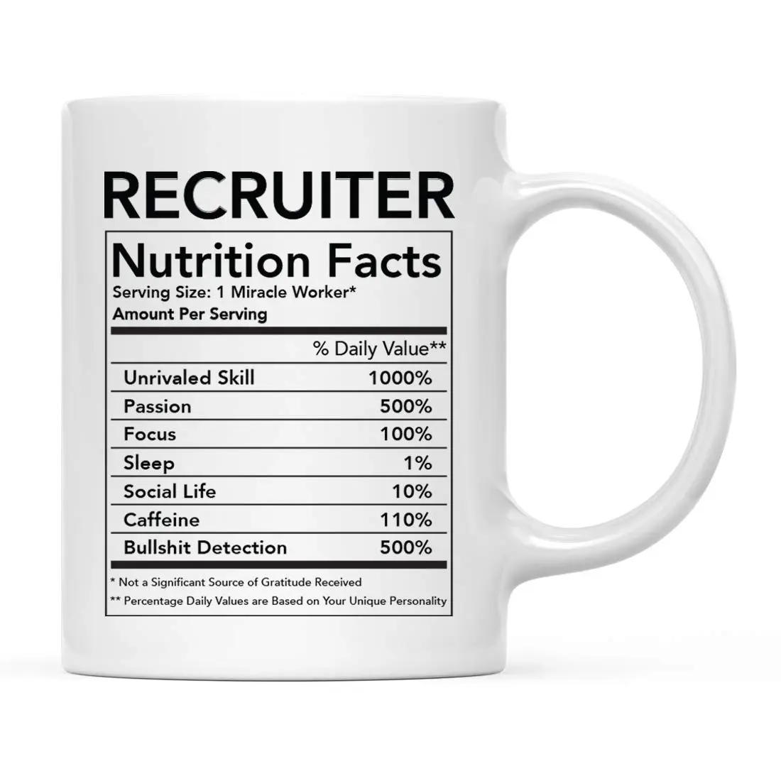 Andaz Press Funny 11oz Ceramic Coffee Mug Thank You Gift for Recruiters | Novelty Gag Birthday Christmas - main product image