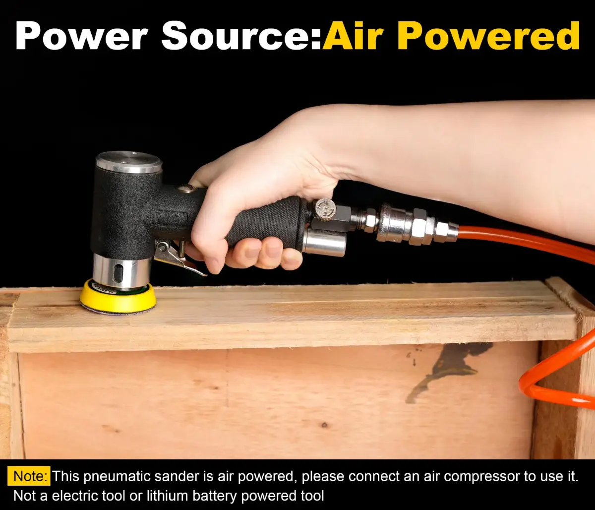 SI FANG 1'' 2'' 3'' Mini Random Orbital Air Sander Kit | 748g (1.65 lb) Pneumatic DA Polisher - view 8
