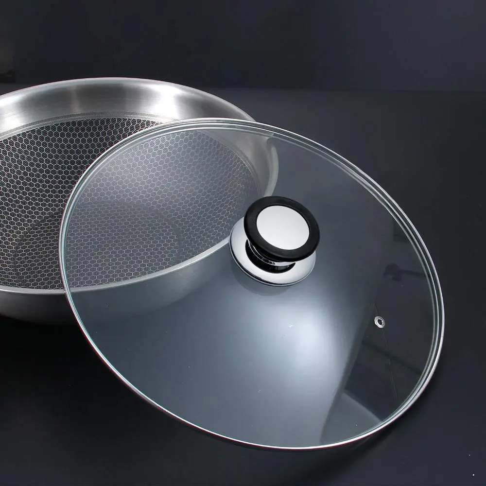 ELKKNOVE Glass Lid for Frying Pan, 26cm | Tempered Vented Clear Cover with Silicone Ring - view 6