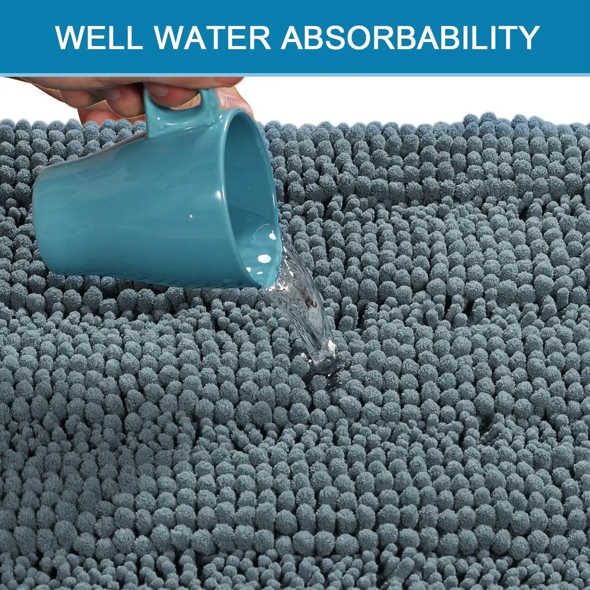 H.VERSAILTEX Thick Chenille Bathroom Rug Mat Set 2 Piece | Ultra Soft & Absorbent, Non Slip, Machine Washable, 20"x32" + 17"x24" - view 4