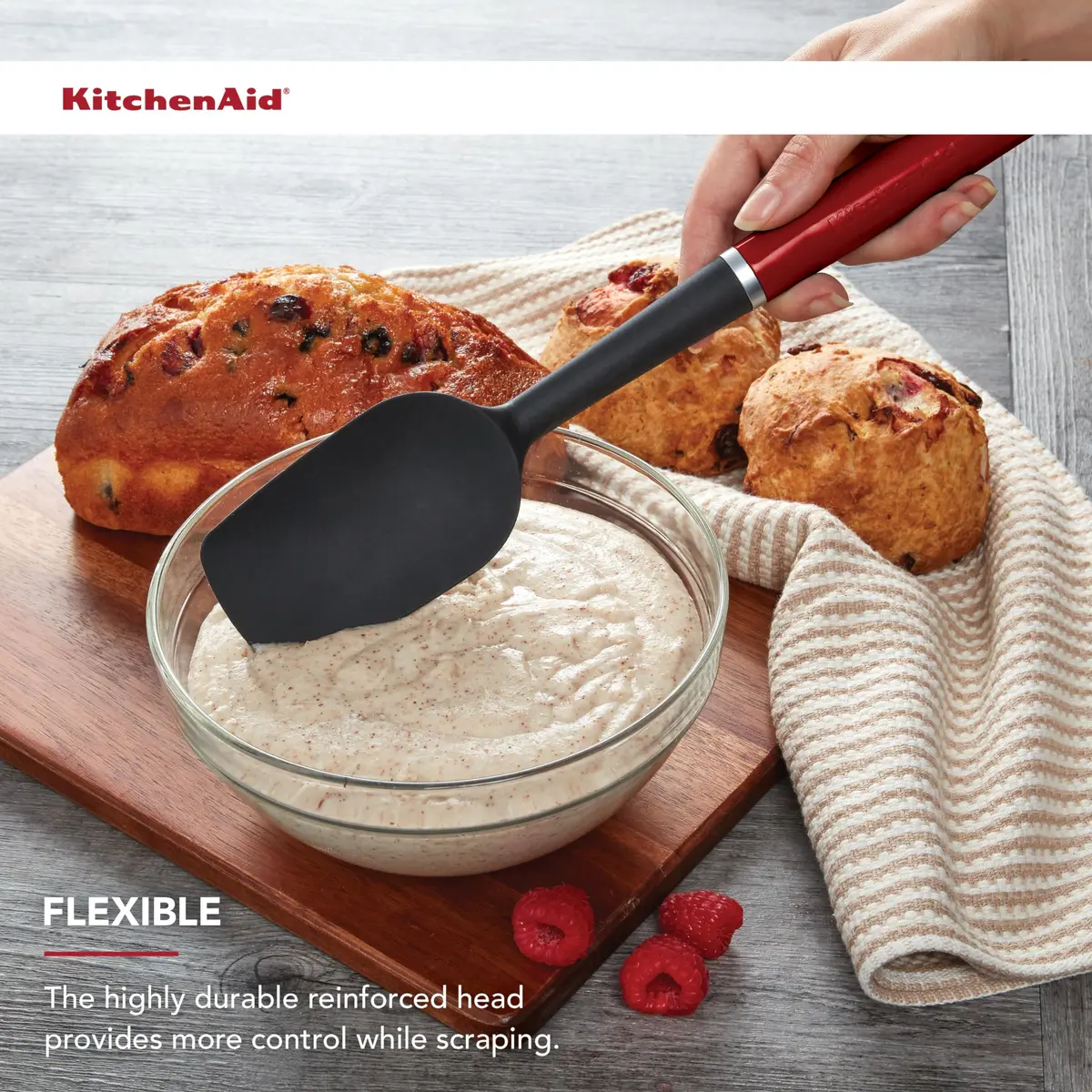 KitchenAid Classic Spoon Spatula Red 29.8 cm (11.75 Inch) | Heat-Resistant Silicone for Indian Kitchens - view 4