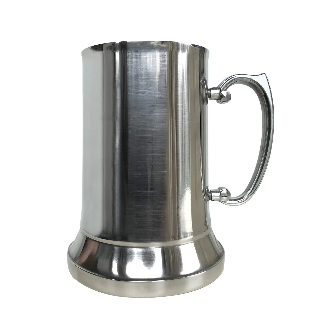 N2 20oz Double Wall Stainless Steel Beer Mug Shaker Handle Silver | Classic 18/8 Steel Drinkware (20oz, 580ml) - view 2
