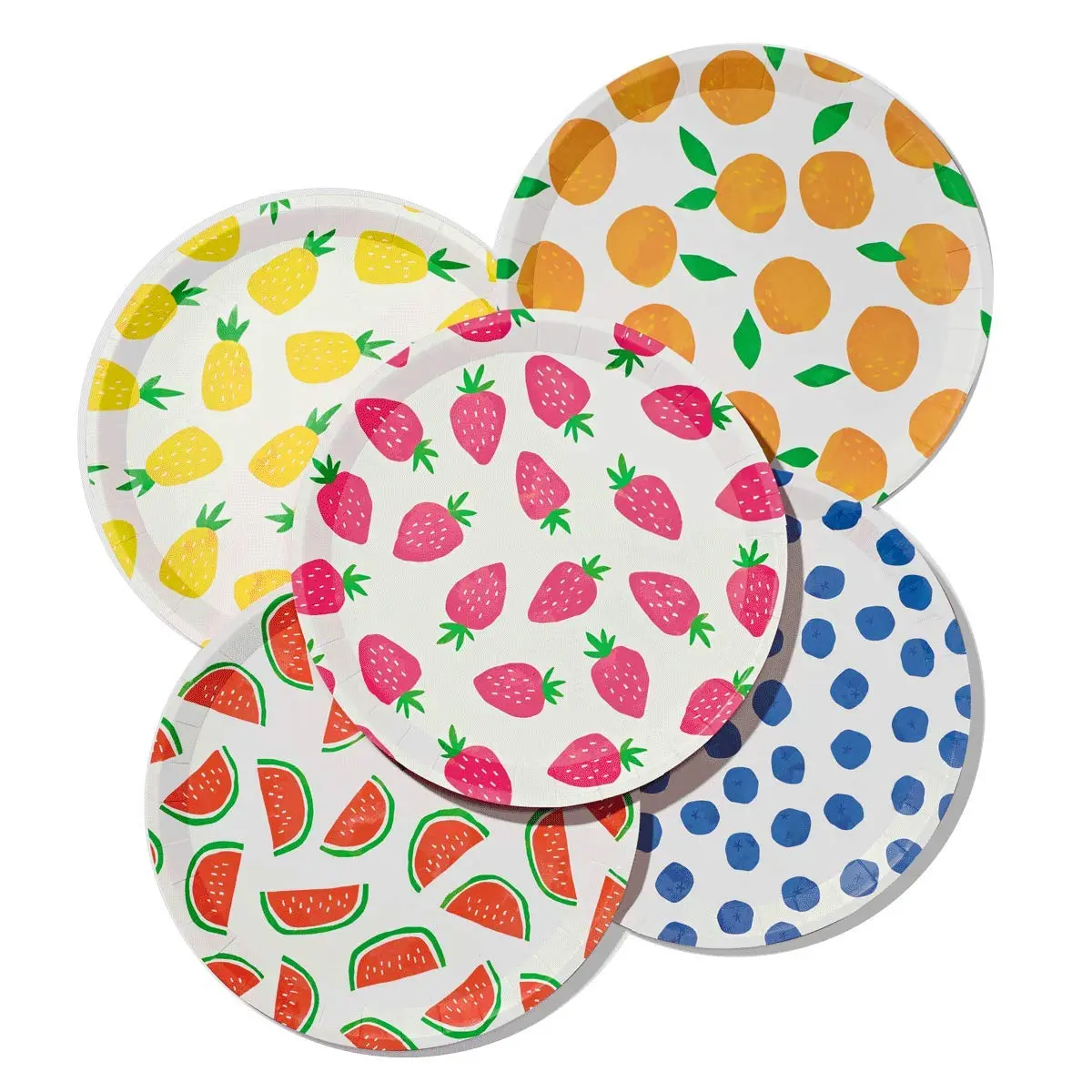 Coterie Fruit Large Paper Plates 9.25" | Summer Party, Kids Birthday, Baby Shower - main product image