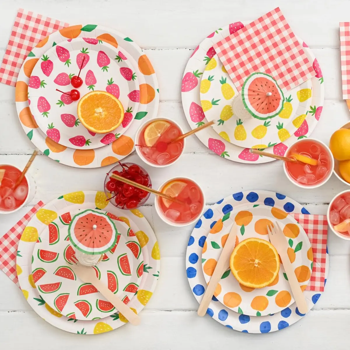 Coterie Fruit Large Paper Plates 9.25" | Summer Party, Kids Birthday, Baby Shower - view 2