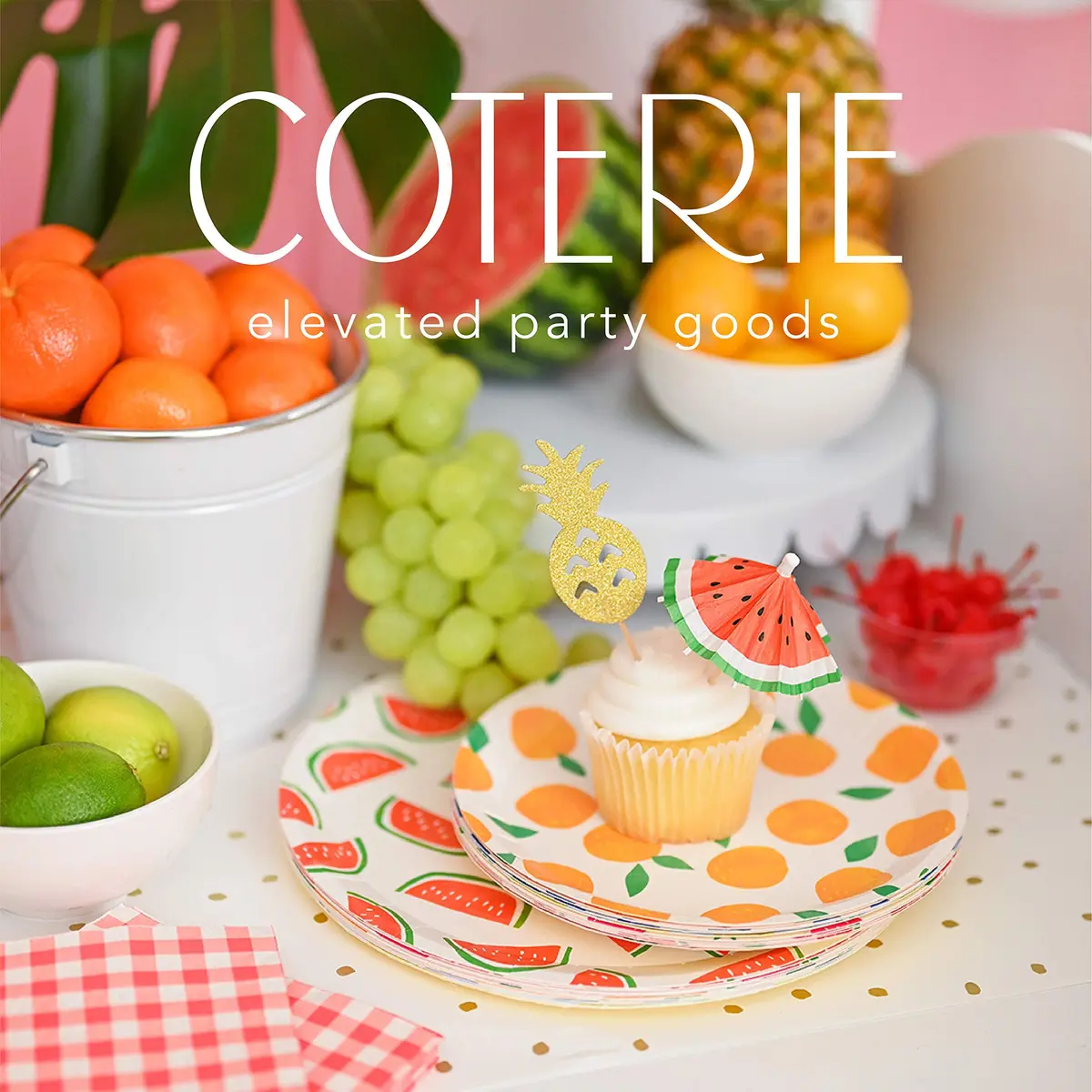 Coterie Fruit Large Paper Plates 9.25" | Summer Party, Kids Birthday, Baby Shower - view 3