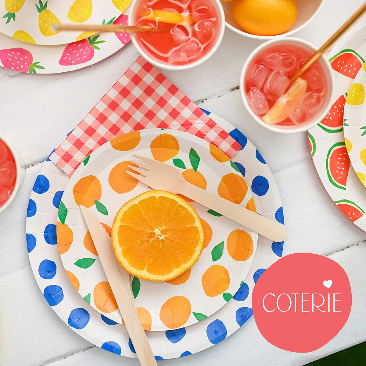 Coterie Fruit Large Paper Plates 9.25" | Summer Party, Kids Birthday, Baby Shower - view 4