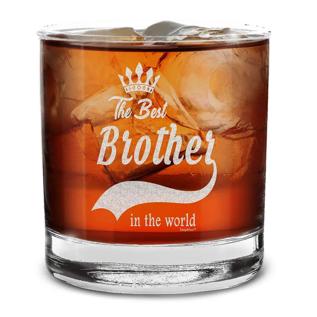shop4ever Engraved Whiskey Glass 11 oz | Premium Old Fashioned Gift for Brother - main product image