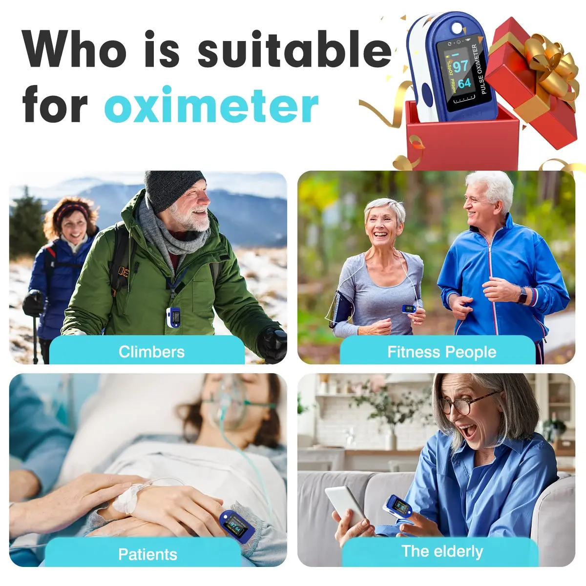 Easy@Home Fingertip Pulse Oximeter with Waveform Display | Accurate & Portable for Sports & Aviation - view 5