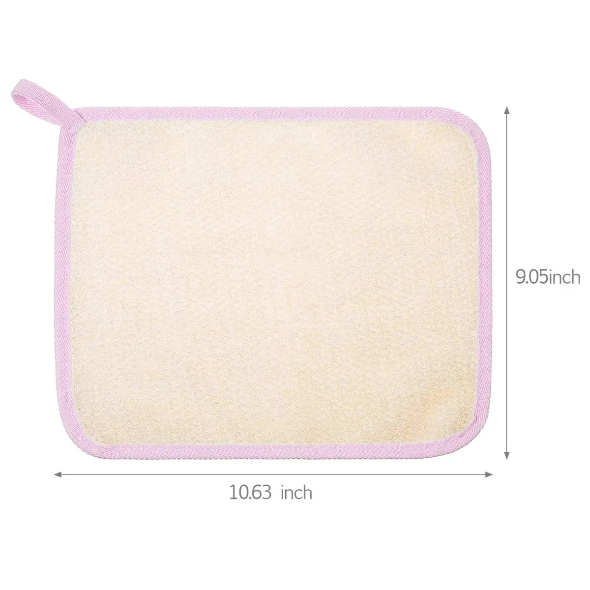 Tatuo 5 Pcs Exfoliating Washcloth, Pink Edge, 27cm x 23cm (10.6in x 9.1in) | Dual-Sided Nylon Scrub & Soft Texture - view 2