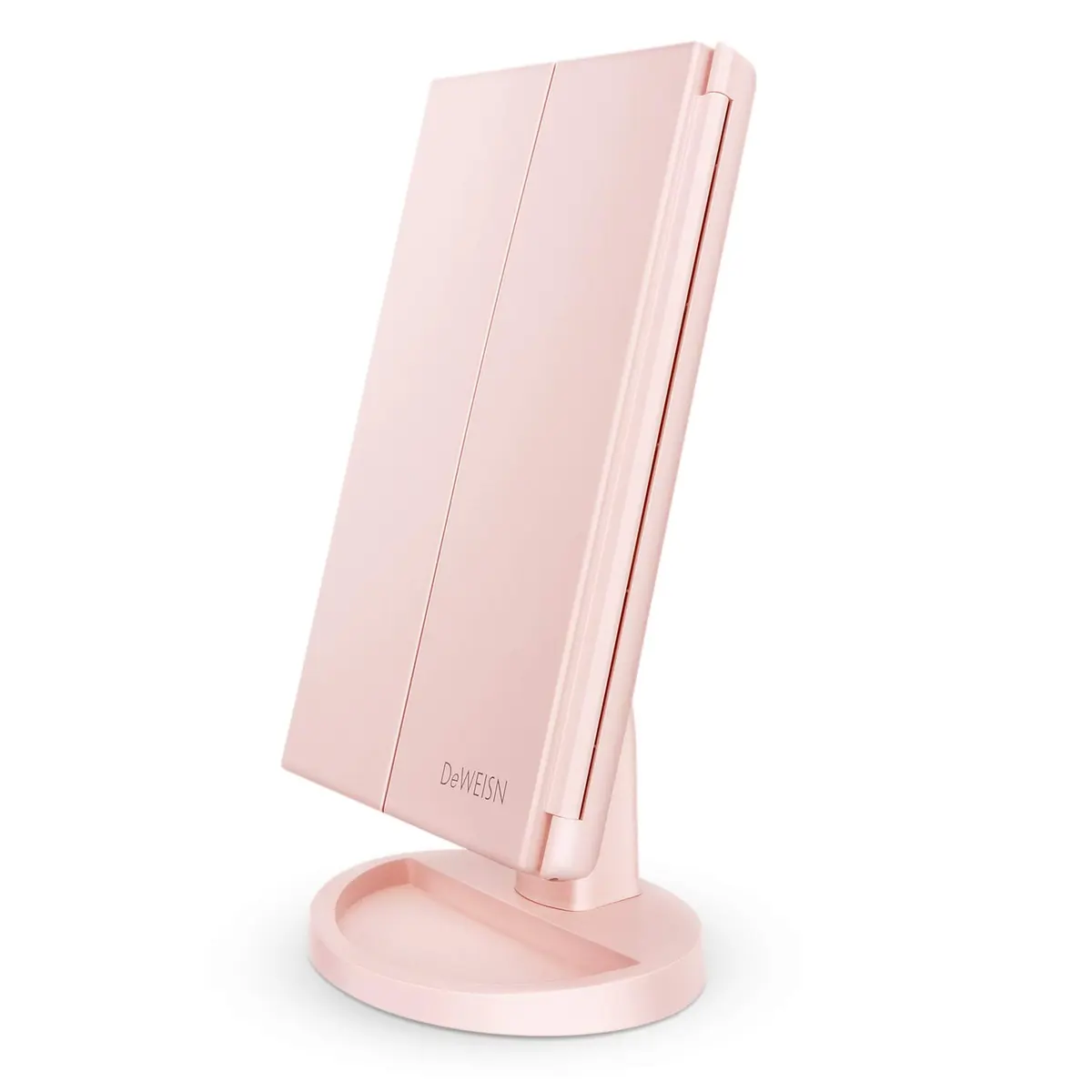 deweisn Tri-Fold Lighted Vanity Mirror 27.5cm (10.83" L x 6.3" W) | 3X/2X/1X Magnification with 21 LEDs - main product image