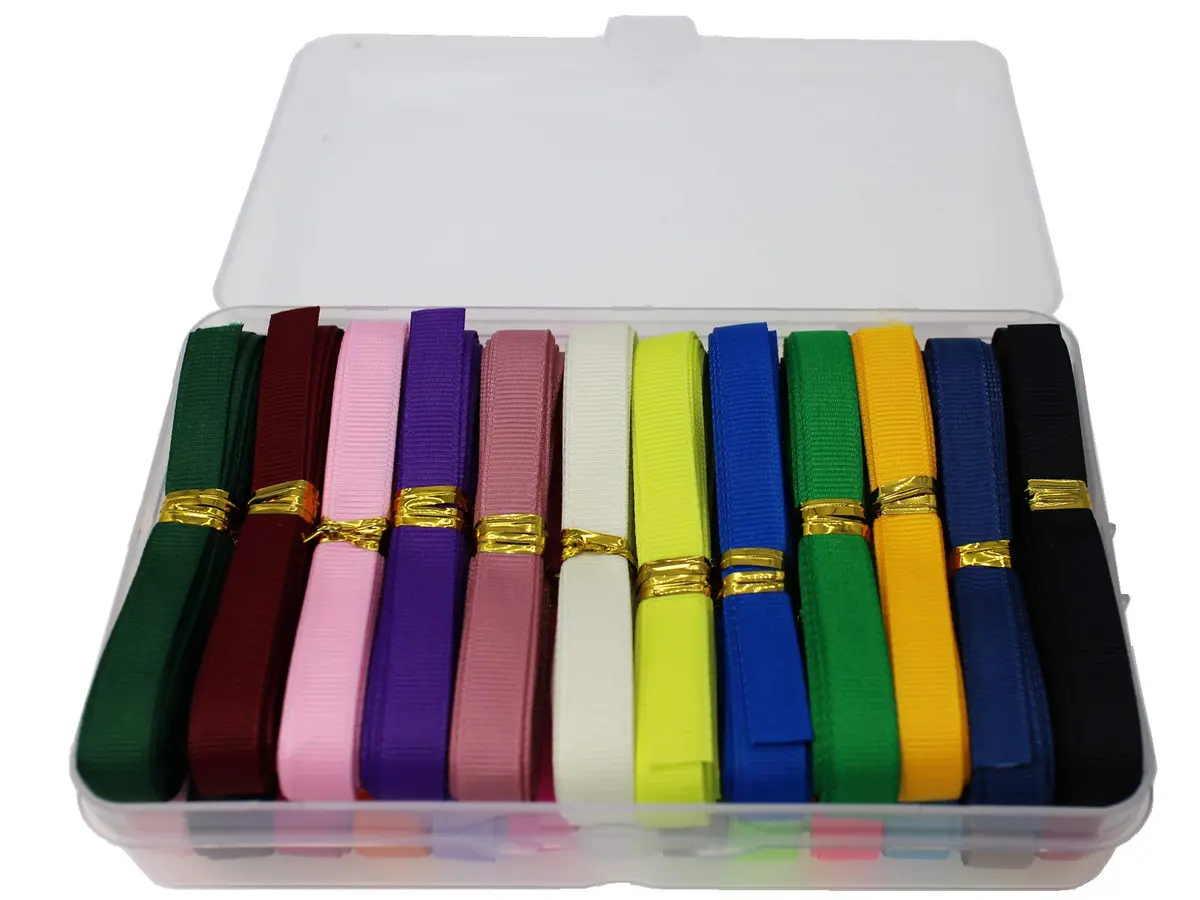 JESEP Assorted Satin Grosgrain Ribbon 1/4" (6mm) Bulk 100yds for Bows & Crafts - view 3