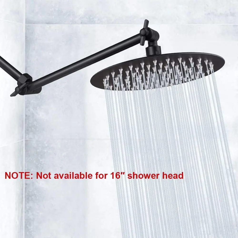 NearMoon Adjustable Shower Arm Extension with Universal Connection, 11 Inch (28 cm), Matte Black | Solid 304 Stainless Steel - view 7