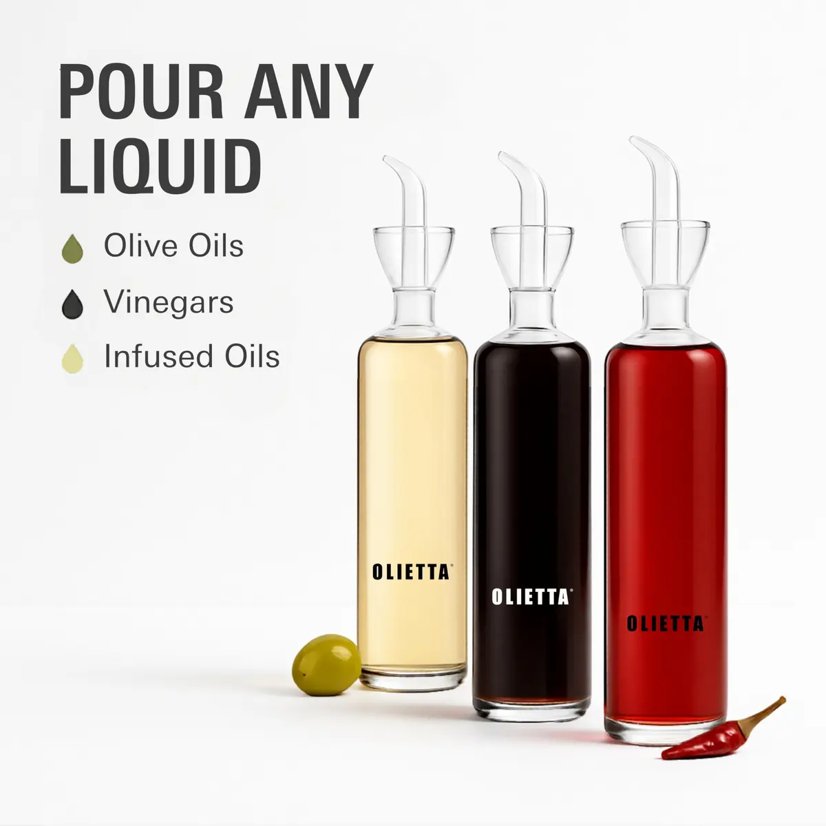 Olietta 17 fl oz Borosilicate Glass Oil Dispenser | Drip-Proof, Heat-Resistant Kitchen Bottle - view 6