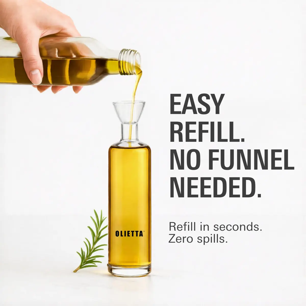 Olietta 17 fl oz Borosilicate Glass Oil Dispenser | Drip-Proof, Heat-Resistant Kitchen Bottle - view 4