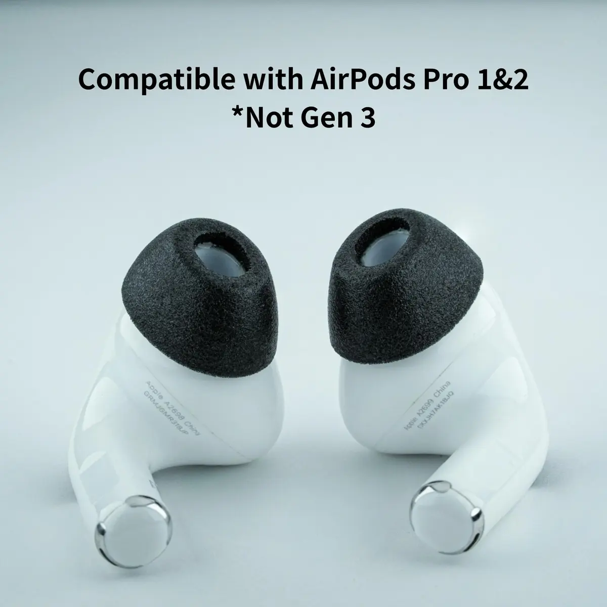 Comply Memory Foam Replacement Ear Tips for Apple AirPods Pro 1 & 2, Black, Large (3 Pairs) | Ultimate Comfort & Secure Fit - view 2