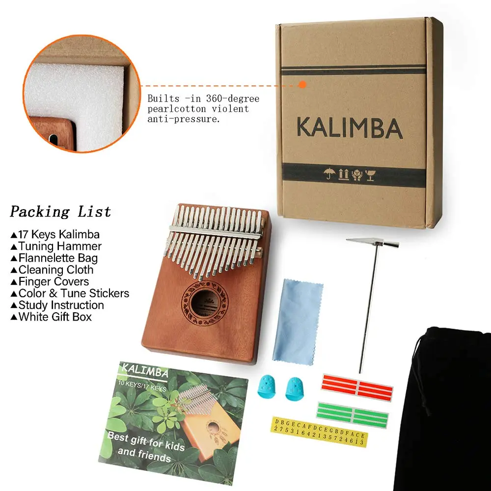 Ubblove Kalimba Thumb Piano 17 Keys | Portable Finger Piano for Adults & Kids - view 5