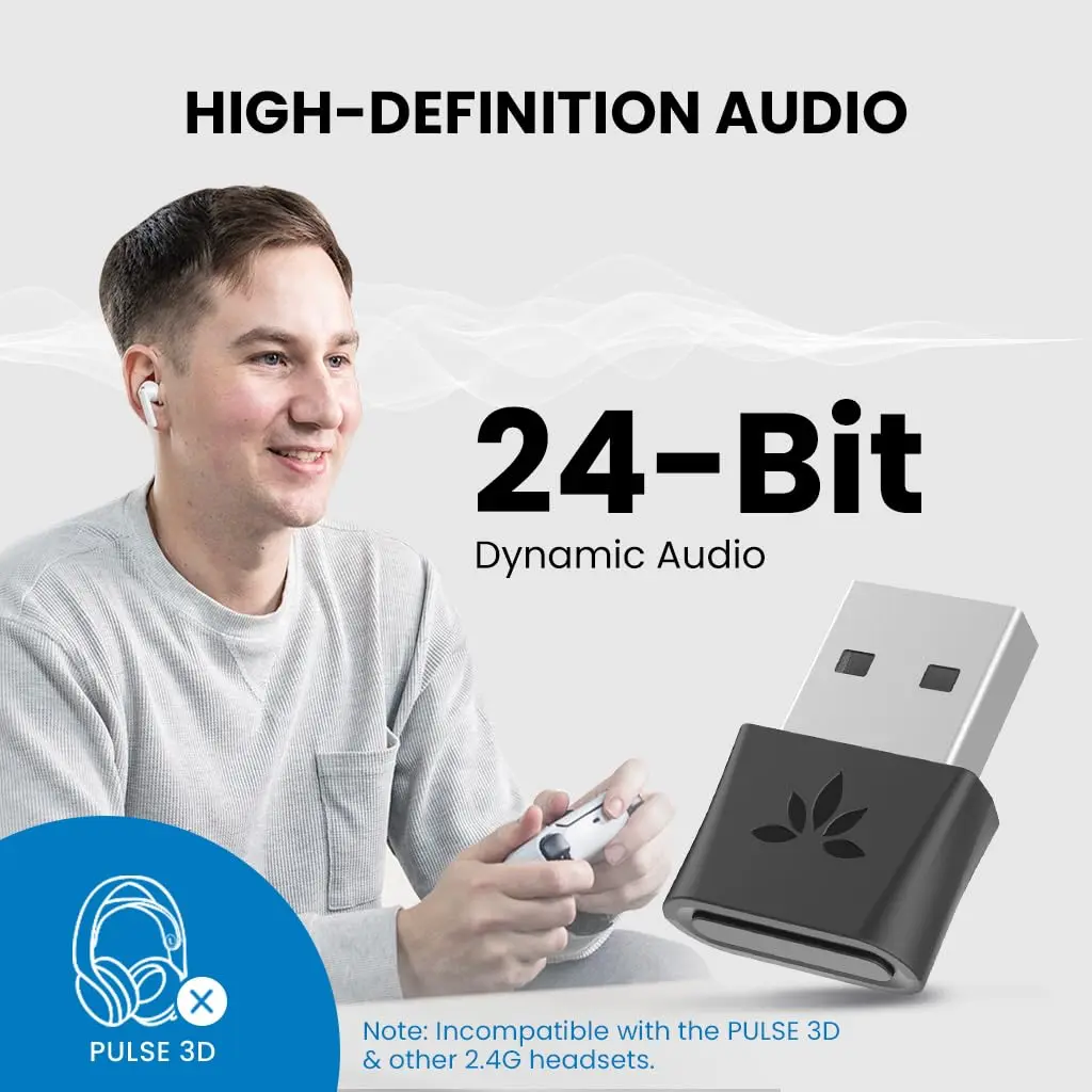 Avantree DG80 Wireless Bluetooth 5.3 Adapter for PS5 & Gaming Consoles | High-Fidelity, Low Latency, 100ft Range - view 5