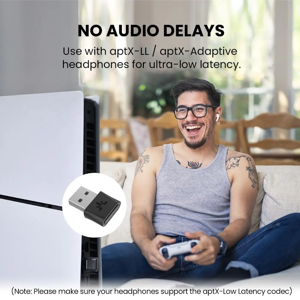 Avantree DG80 Wireless Bluetooth 5.3 Adapter for PS5 & Gaming Consoles | High-Fidelity, Low Latency, 100ft Range - view 2