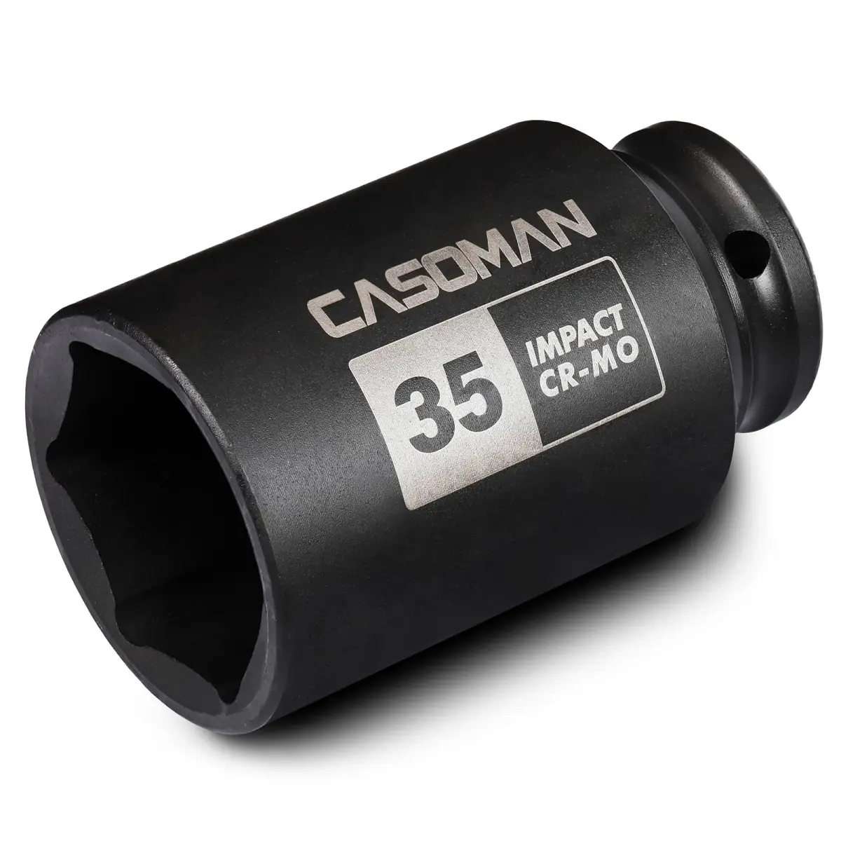 CASOMAN 1/2" Drive x 35 mm Deep 6 PT Impact Socket | CR-MO, 1/2-inch Drive 6 Point Axle Nut Socket for Easy Removal of Axle Shaft Nuts (35MM) - main product image