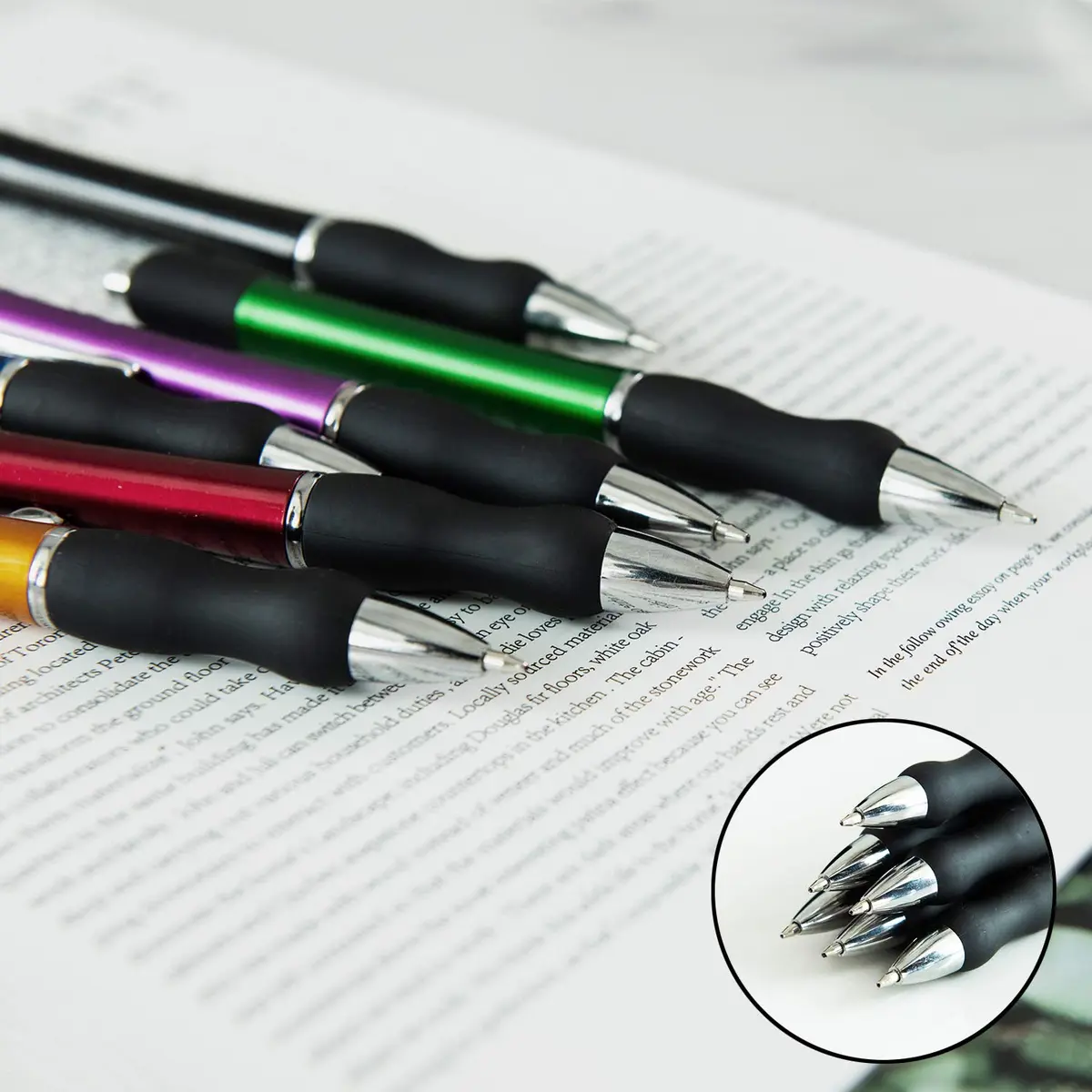 MiSiBao Retractable Ballpoint Pens Black Ink 1mm Medium Point | Smooth, Refillable, for Office & School (140mm) - view 2