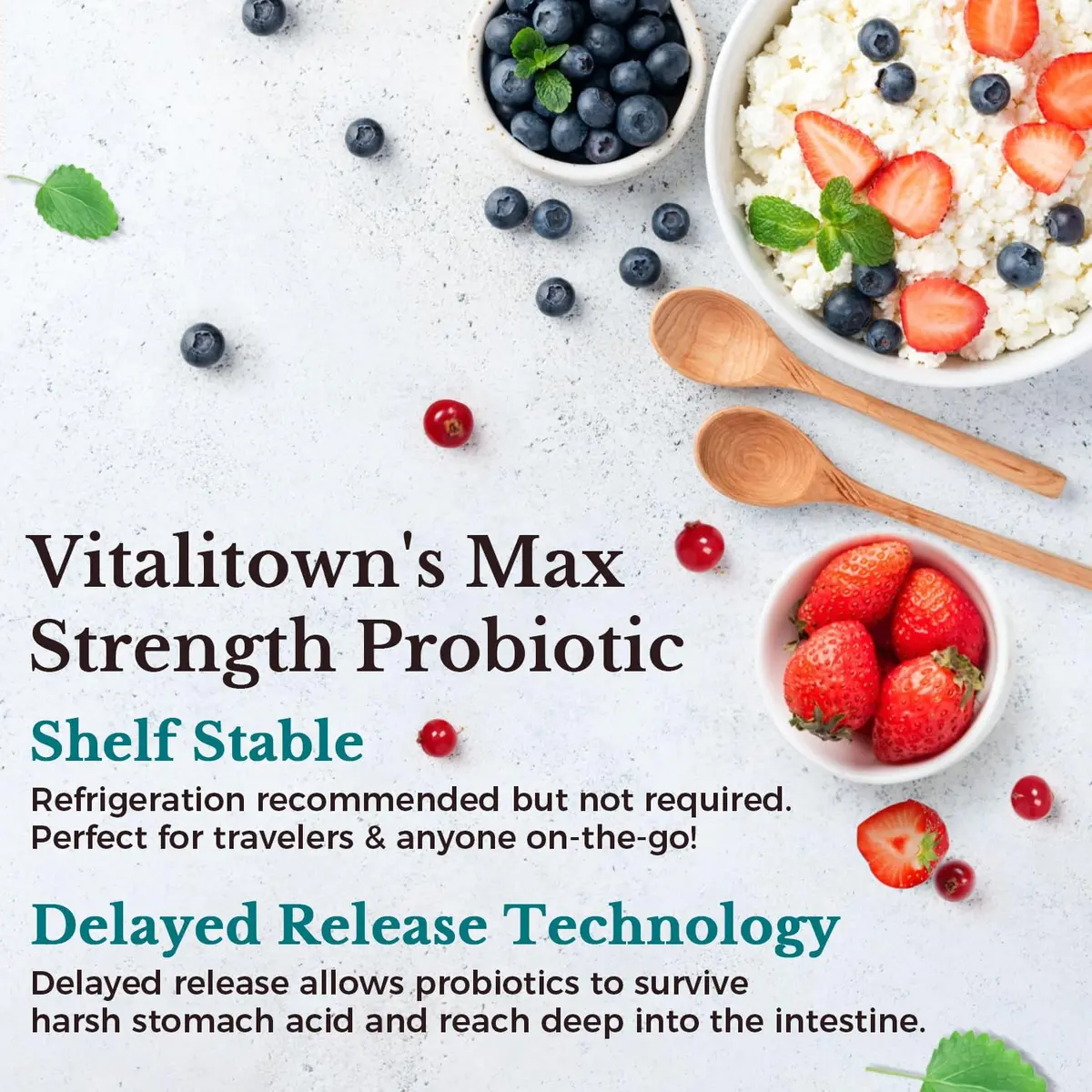 Vitalitown Probiotics 120 Billion CFUs | 36 Strains, with Prebiotics & Digestive Enzymes for Men Women | Shelf Stable | Digestive & Immune Support | Vegan, Non-GMO | 30 Delayed Release Veg Caps - view 4