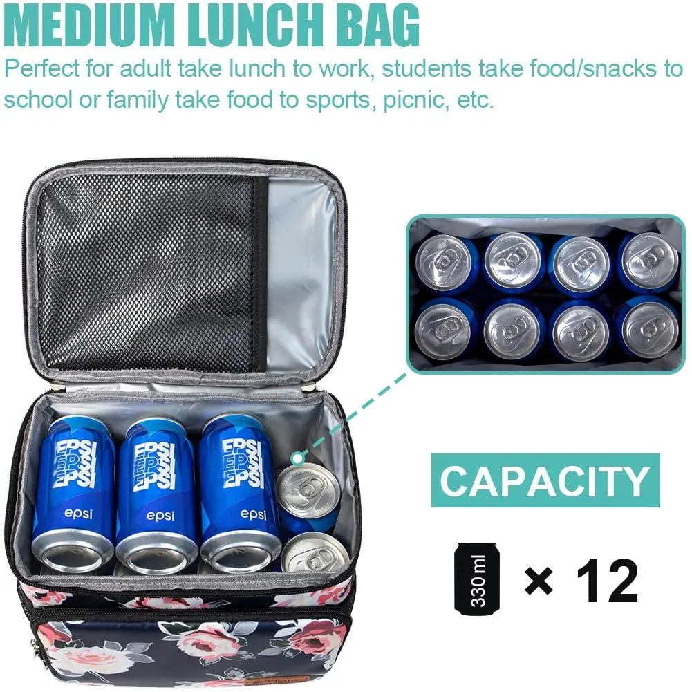 Tiblue Insulated Lunch Bag for Women/Men - Reusable Cooler Bag with Adjustable Shoulder Strap (Medium, Brave Ocean Camouflage) - view 3