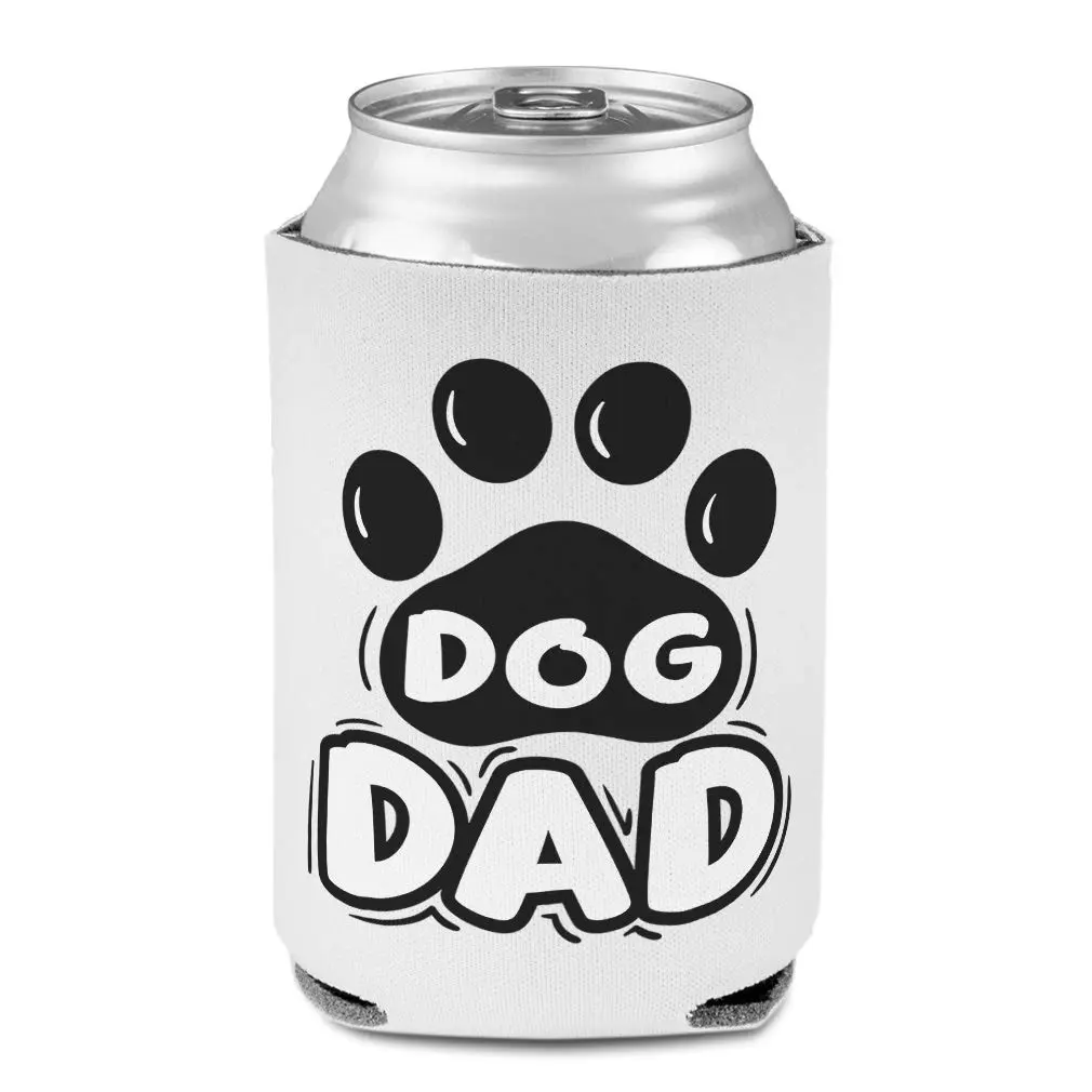 Style In Print Dog Dad Drink Cooler Can Sleeve | Insulated Scuba Foam, Adjustable, Fun Design (One Size) - main product image