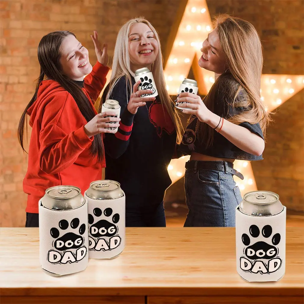 Style In Print Dog Dad Drink Cooler Can Sleeve | Insulated Scuba Foam, Adjustable, Fun Design (One Size) - view 3