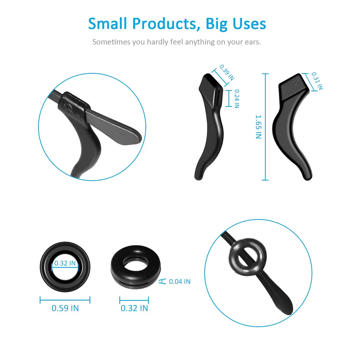 Mcyye Eyeglasses Ear Grips Silicone Anti Slip Retainer for Kids & Adults | Keep Glasses from Slipping - view 6