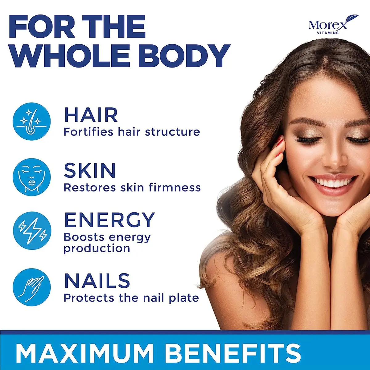 MOREX VITAMINS Biotin Collagen Keratin Supplement 60 caps | Hair Growth Support for Women - view 3