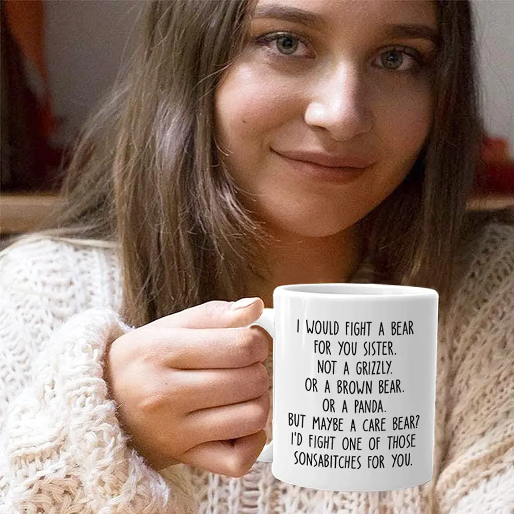 Bubble Hugs Sibling Coffee Mug 11 Oz White | Funny Sister Gift for Adults - view 7