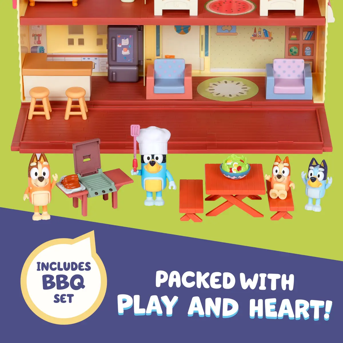 Bluey Family Home & BBQ Playhouse Mega Bundle with Figures & Furniture | Ages 3-5 - view 5