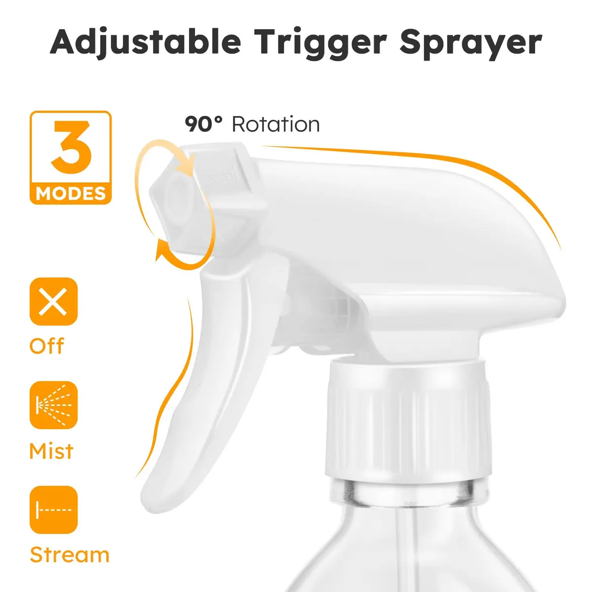 Tecohouse Glass Spray Bottles 8oz | Eco-Friendly Reusable Clear Glass Spray Bottles - view 2