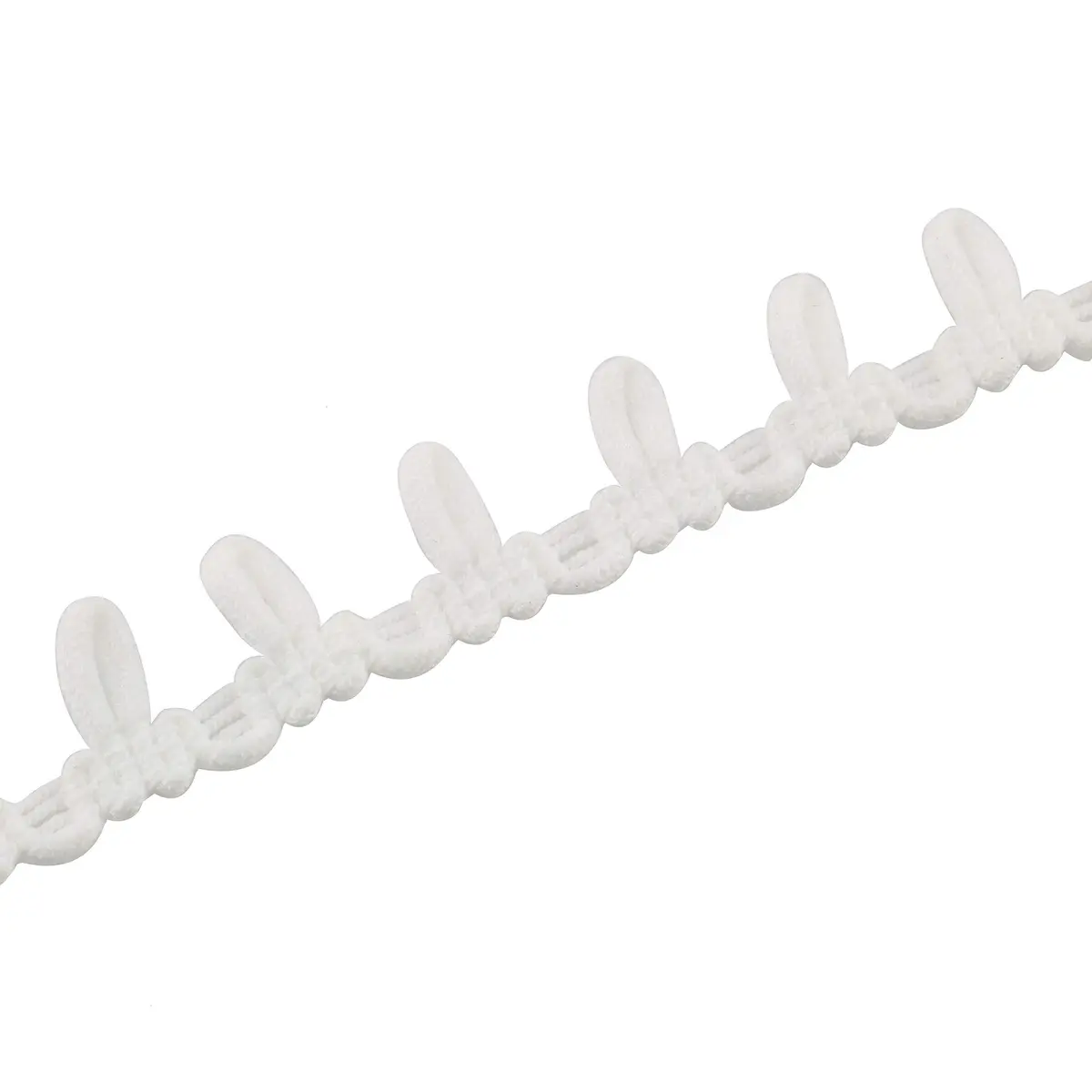 Tegg White Lace Edge Elastic Button Loops 13m (42ft) | Vintage Style Sewing Craft Trim - view 2