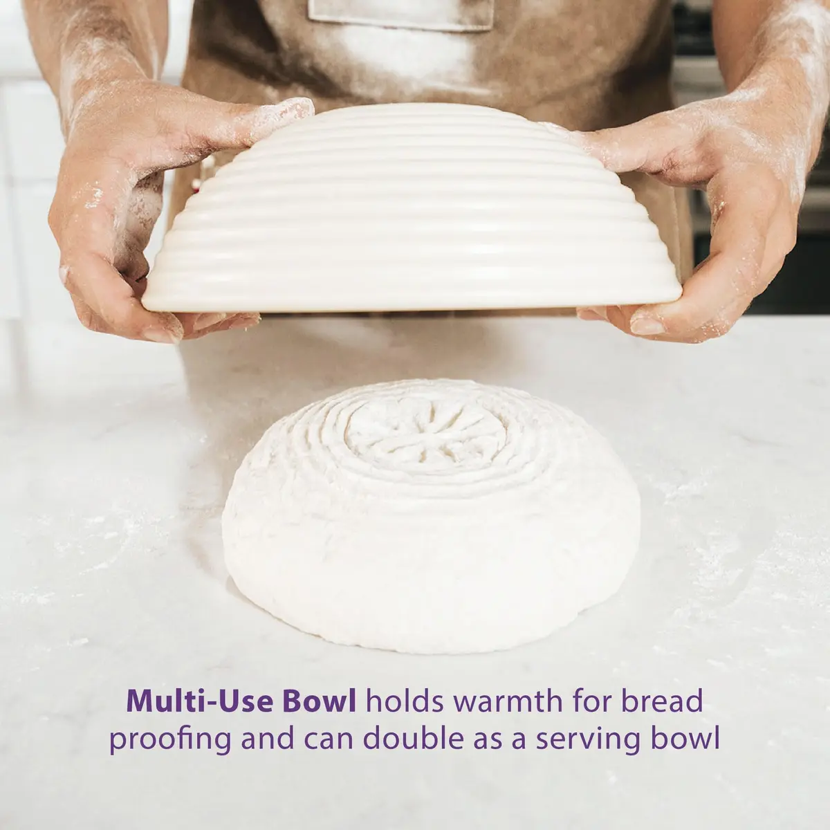 Talisman Designs Bread Proofing Basket with Embosser | 9-Inch Round Dough Rising Bowl | Perfect Crust & Artisan Loaves - view 6