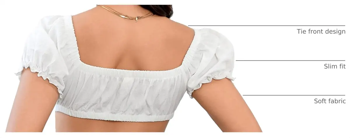 SweatyRocks Women's V Neck Crop Top Tie Front Short Sleeve | Sexy Summer Casual - view 4