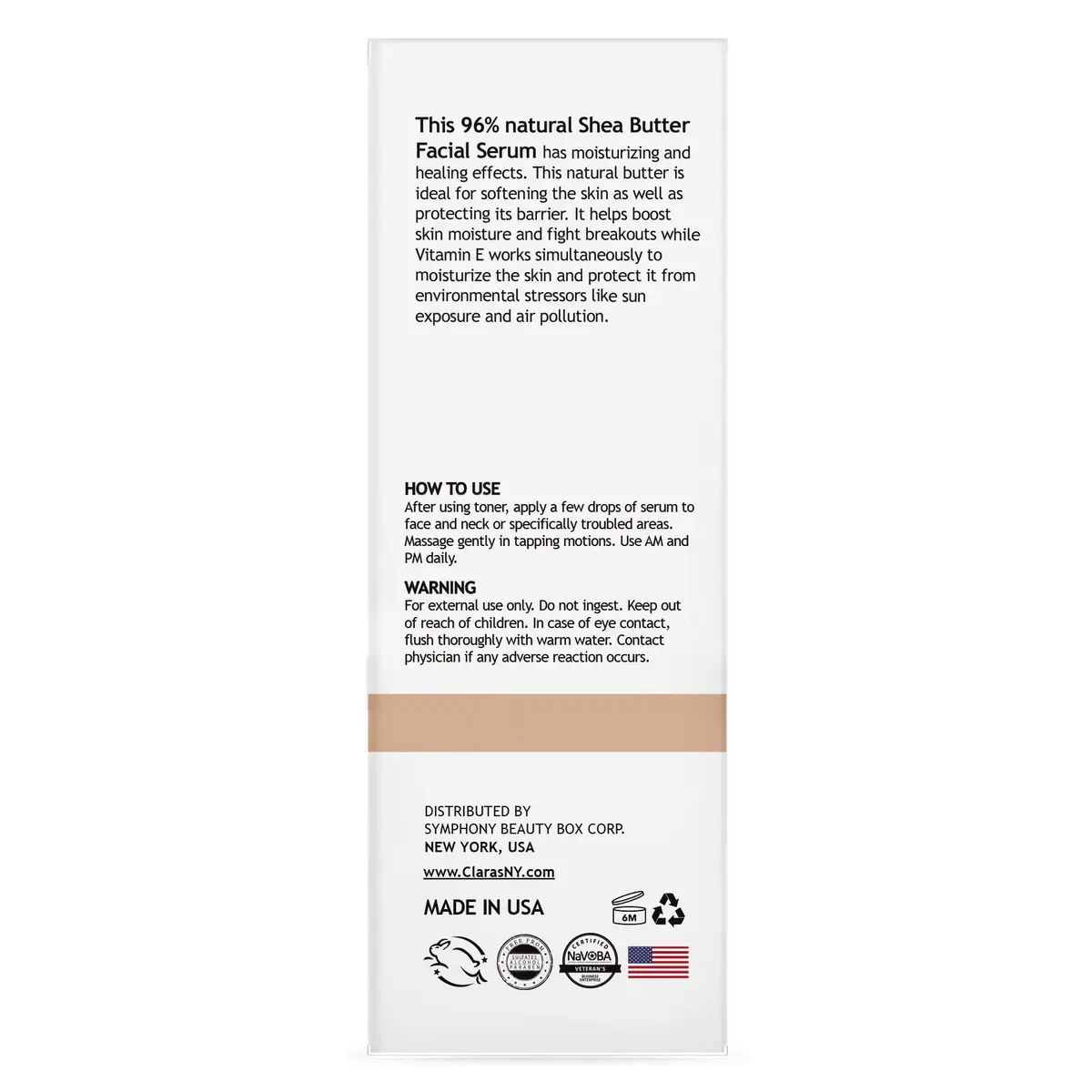 CLARA'S NEW YORK Shea Butter Facial Serum with Vitamin E 30ml | Hydrating & Soothing Daily Face Serum - view 8