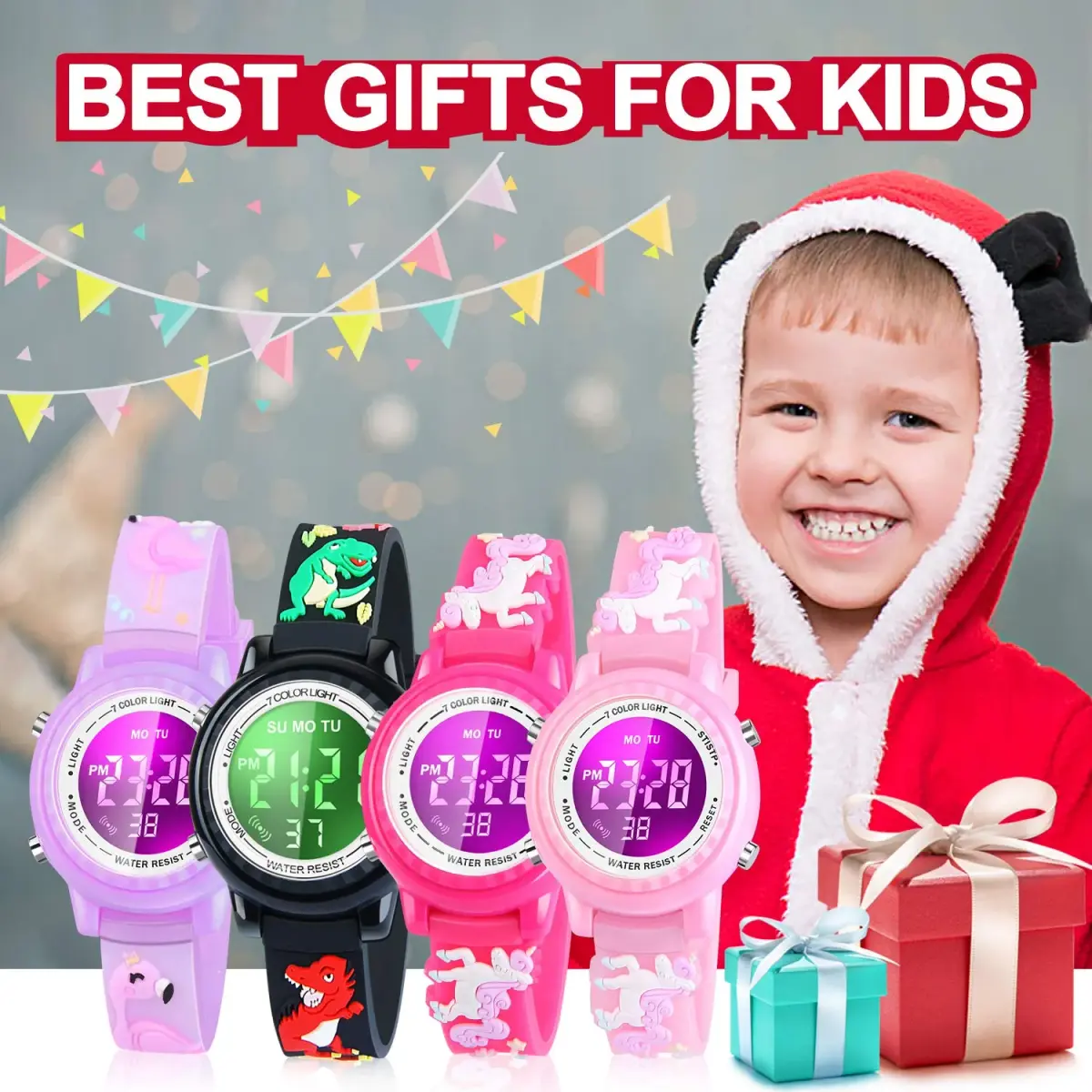 Viposoon Kids Watch Flamingo Purple 35mm (1.4in) | Fun 3D Cartoon Design for Girls Ages 4-8 - view 7