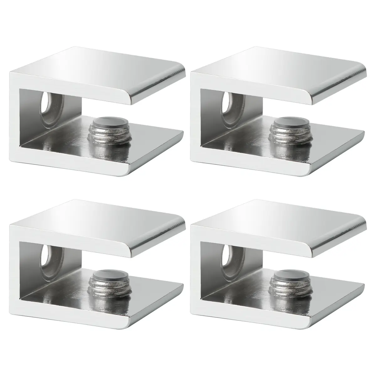 SAYAYO Glass Shelf Brackets Adjustable for 6-10 mm Shelf | Durable Chrome Finish - main product image