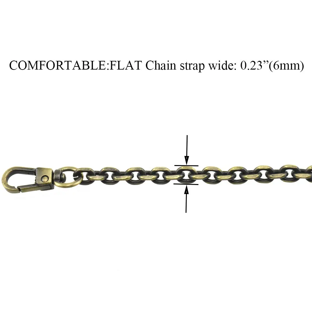 HAHIYO Mini Pochette Purse Chain Strap 55.1 Inches | 6mm Wide Bronze for Shoulder & Crossbody - view 2