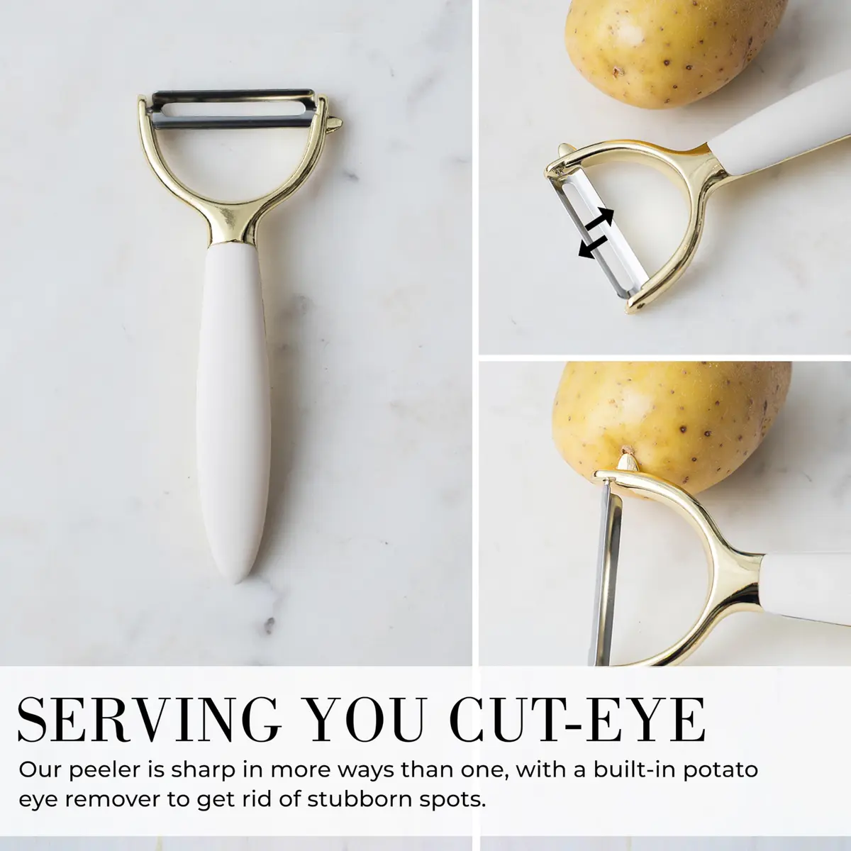 Styled Settings White & Gold Cooking Utensils Set, 8-Piece | Glamorous Kitchen Tools for Modern Homes - view 9