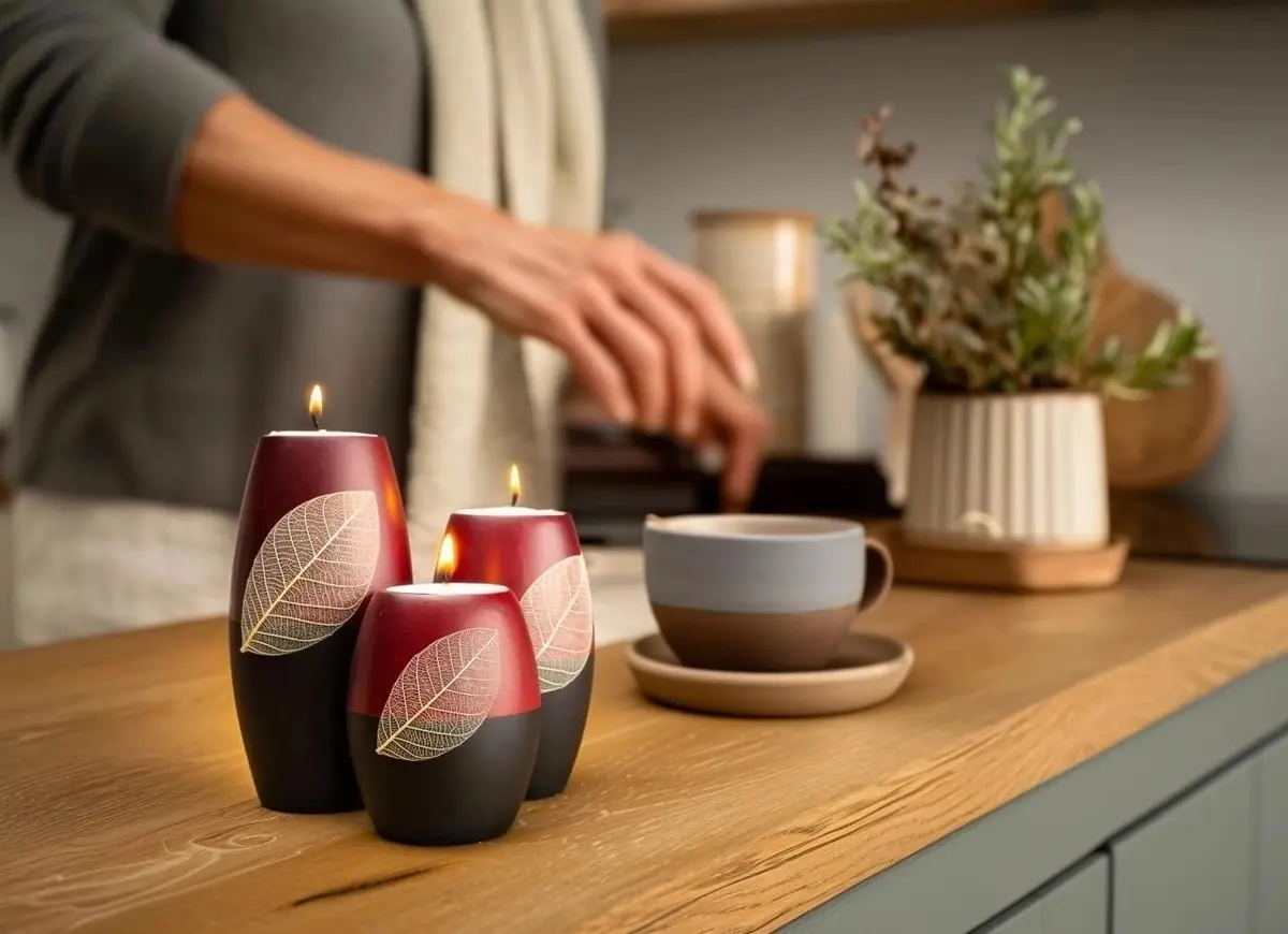 IYARA CRAFT 3 Wooden Candle Holders Rugby Shape | Rustic & Modern Decor - view 6