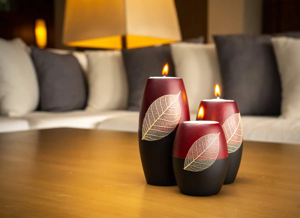 IYARA CRAFT 3 Wooden Candle Holders Rugby Shape | Rustic & Modern Decor - view 7