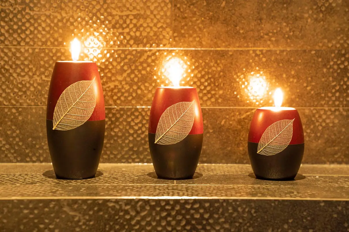 IYARA CRAFT 3 Wooden Candle Holders Rugby Shape | Rustic & Modern Decor - view 8