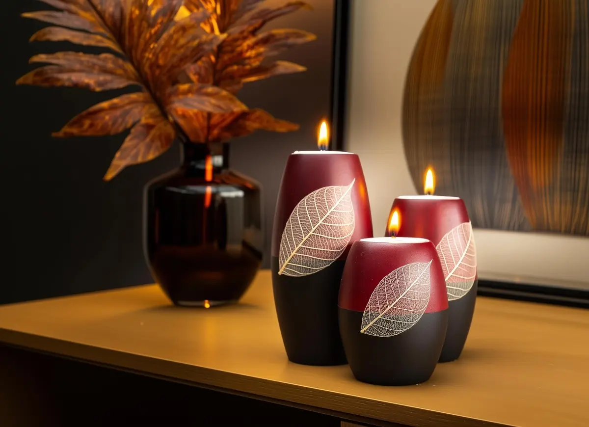 IYARA CRAFT 3 Wooden Candle Holders Rugby Shape | Rustic & Modern Decor - view 3