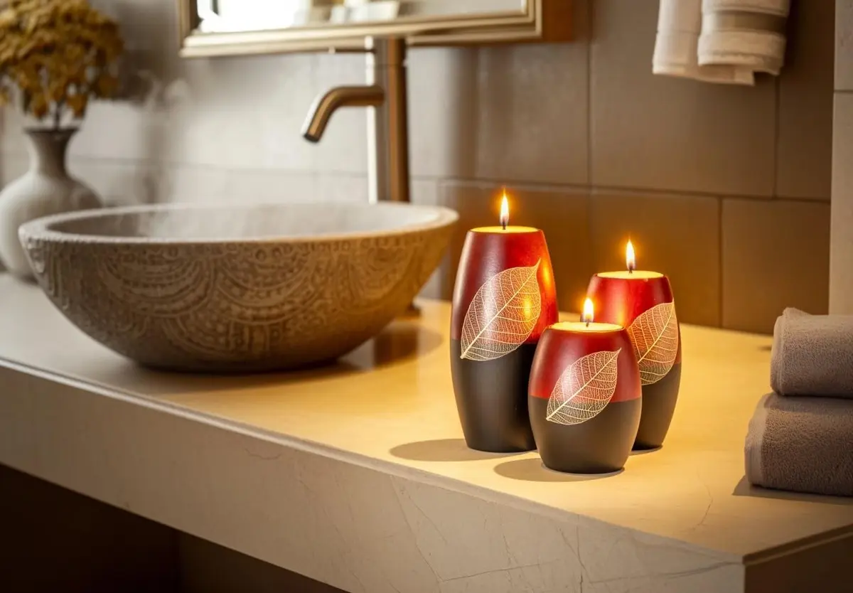 IYARA CRAFT 3 Wooden Candle Holders Rugby Shape | Rustic & Modern Decor - view 4