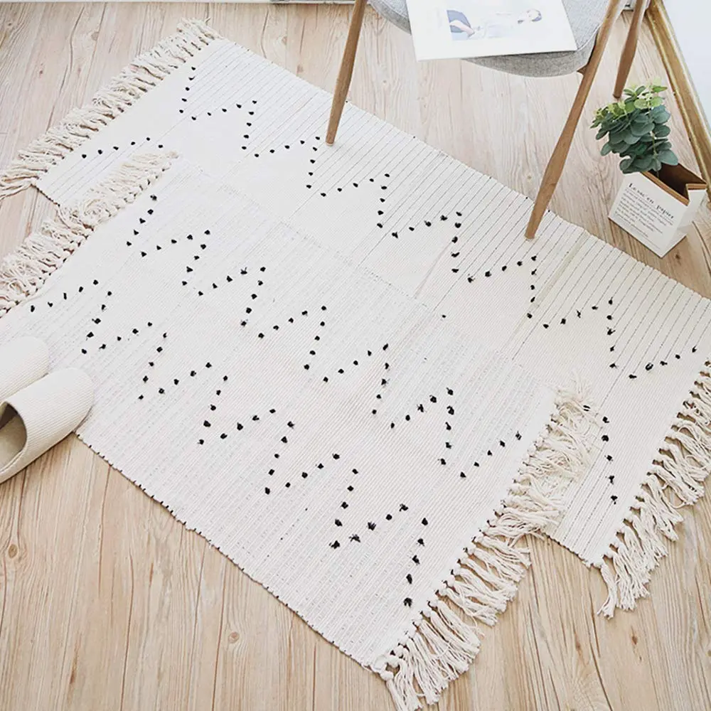 UKELER Hand Woven Rug, Boho 2'x3' | Washable Cotton Area Rug for Home (70-120 chars) - view 2
