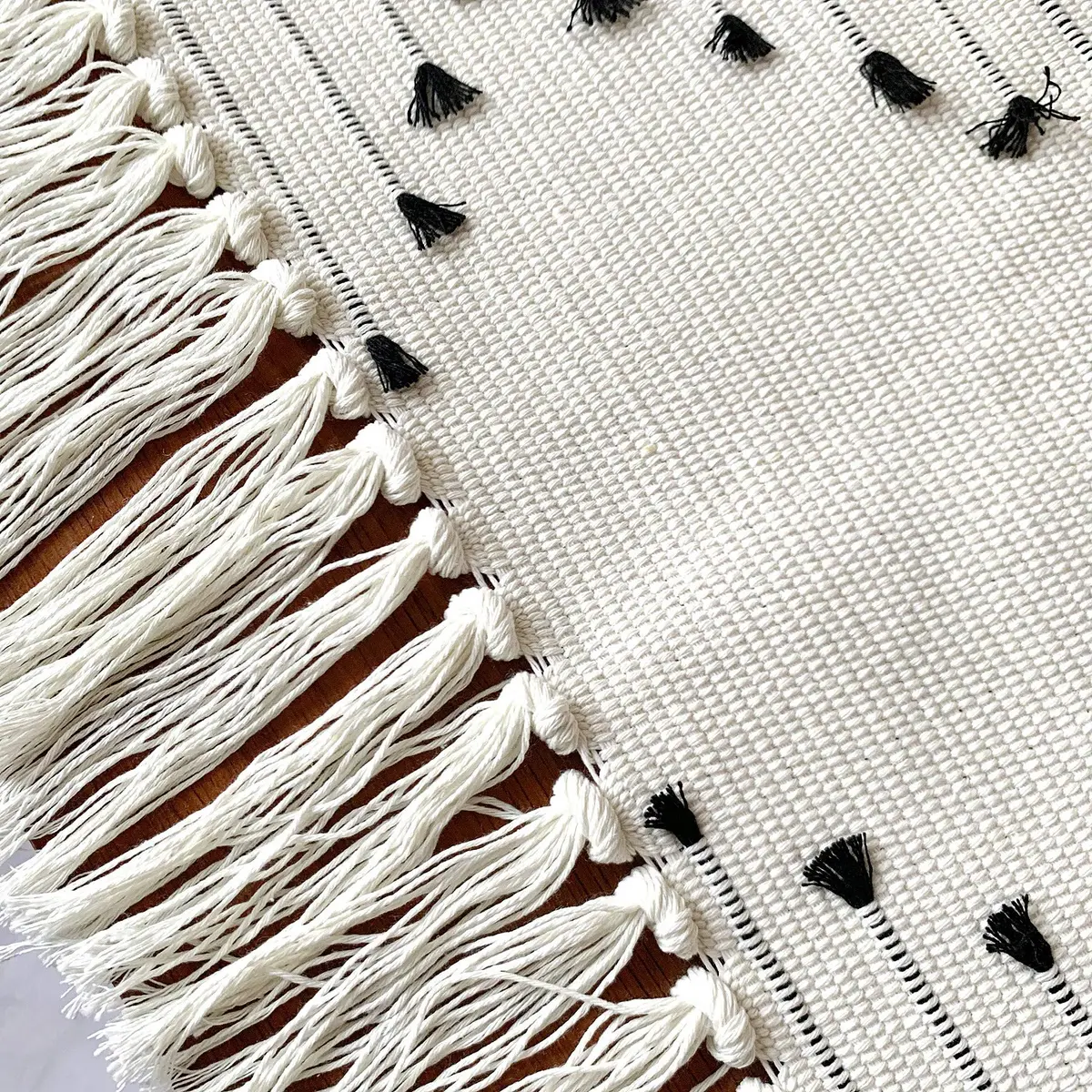 UKELER Hand Woven Rug, Boho 2'x3' | Washable Cotton Area Rug for Home (70-120 chars) - view 4